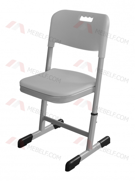 Школьный стул ШС61 на плоскоовальной трубе и на полозьях, антивандальный, серый