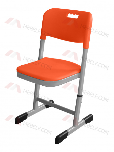 Школьный стул ШС61 на плоскоовальной трубе и на полозьях, антивандальный, оранжевый